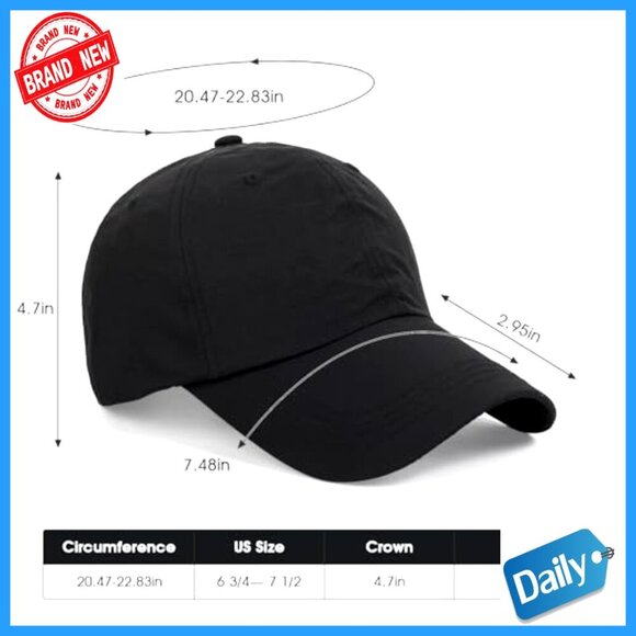 Quick Drying Baseball Cap UPF50+ Waterproof Lightweight Adjustable Unisex